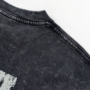 T-shirt vierge surdimensionné en coton tissé 100 % pour homme, style streetwear, fabricant OEM en gros - Product Image 4