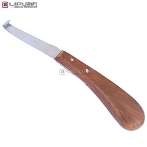 Hoof <b>Knife</b> <b>Sharpener</b> Farrier 22cm Hoof Trimming <b>Knife</b> Wooden Handle Blade Simple Left Hand Hoof <b>Knife</b> Horses Veterinary - Product Image 4
