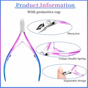 Coupe-cuticules avec repousse-cuticules, kit de suppression des cuticules, pince à cuticules et coupe-ongles, grattoir à ongles, coupe-peaux mortes - Product Image 6