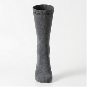 North Approach Knee High <b>Socks</b> Solid Gray Cotton Breathable Casual Adult Autumn - Product Image 1