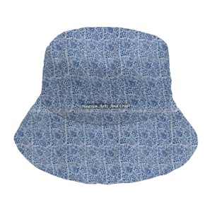 Sombrero tipo pescador acolchado de algodón con estampado artesanal único para mujeres y adolescentes, informal, para exteriores, de alta calidad. - Product Image 4