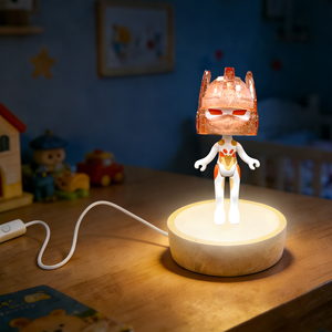 HelmeTeam Glitters Jupiter Veilleuse LED avec base, câble USB, commande à un bouton, lumière blanc chaud doux 2700K, petite taille, cadeau décoratif - Product Image 4