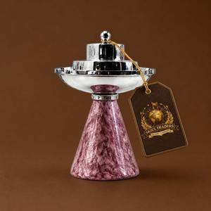 Brûleur d'encens de luxe en métal avec base en marbre, pour Bakhoor et Oud arabe, support d'aromathérapie moderne pour table, vente en gros - Product Image 2