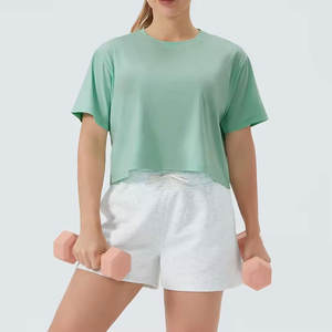 Camiseta Roja Oversize de Corte Holgado para Mujer con Diseño a Cuadros Único, Transpirable, Ropa Corta de Verano, Bajo MOQ, ¡Oferta! Logotipo Frontal Incluido - Product Image 1