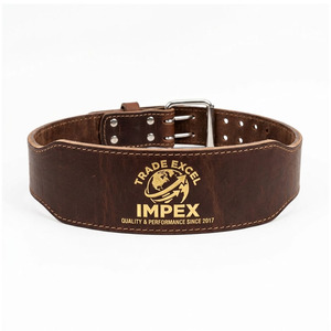 Unisex Leather Breathable High Waist Power Lifting <b>Belt</b> with Double Pin Buckle Customizable for Boxing Training and Bodybuilding - Product Image 3