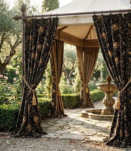 Gold Floral And Bird Velvet Or Blackout Curtain Each Panel Art Nouveau <b>Window</b> Drapes Luxury Decorative Thermal Insulated Room - Product Image 1