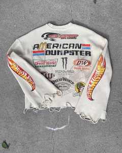 Camisetas de Manga Larga con Corte Deshilachado y Tejido Waffle de Alta Calidad, Personalizadas, Impresión DTG, Manga Acampanada, 300 Gramos, Estilo Urbano - Product Image 3