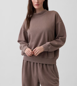 Completo da jogging da <span class=keywords><strong>donna</strong></span> personalizzato in felpa girocollo tinta unita in tessuto French Terry, casual autunnale/invernale, con pantaloni a gamba larga - Product Image 5