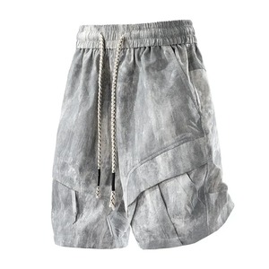 Men's Black <b>Cargo</b> <b>Shorts</b> Mid Waist Drawstring Quick Dry Polyester Casual <b>Shorts</b> With Pockets - Product Image 4