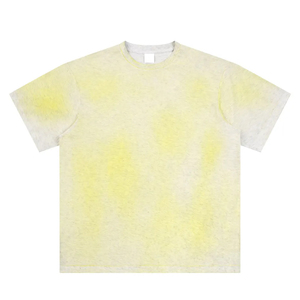 T-shirt homme tendance effet délavé, coupe carrée, col montant, personnalisable avec logo, qualité supérieure - Product Image 3