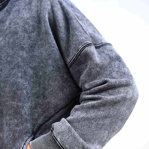 Survêtement décontracté pour homme à capuche, tendance, personnalisé, effet délavé, 100 % coton léger - Product Image 6