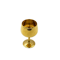 Verre à brandy de luxe en laiton massif de 4 pouces, style gobelet royal, poli à la main, durable, ustensile de cuisine, cadeau