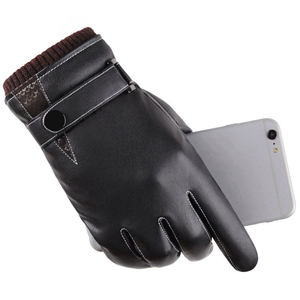Gants en cuir pour hommes, hiver, personnalisés, avec doublure thermique en laine, respectueux de l'environnement, mitaines décontractées pour temps froid - Product Image 2