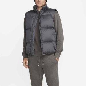 Wholesale Sleeveless Quilted Customized Vest High Quality Custom Made Stand Collar Zipper Puffer Vest Polyester Men Quilted Vest - Product Image 2