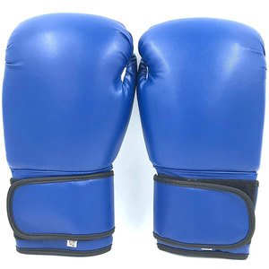 Gants de boxe en cuir bleu et blanc avec logo personnalisé imprimé, imperméables, avec sangle de poignet, unisexes pour adultes de 14 ans et plus - Product Image 2