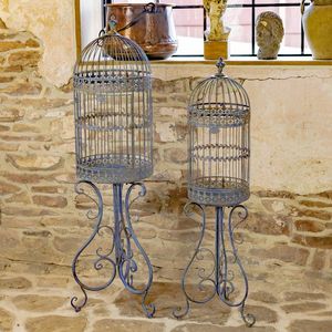 Lanterne en fil métallique personnalisée en forme de cage à oiseaux avec découpes de feuilles, décoration pour la maison et le jardin, centre de table décoratif en forme de cage à oiseaux - Product Image 2