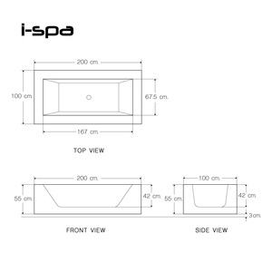 อ่างอาบน้ำอะคริลิคสีขาวแบบตั้งพื้นทรงสี่เหลี่ยมสำหรับโรงแรม - Product Image 5