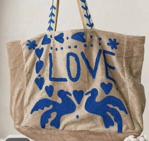 Bolso Tote de Lujo Casual para Compras, Hecho a Mano, con Bordado Suzani, de Terciopelo a Rayas, con Cierre de Cremallera y Asa Larga para Hombro, Venta al por Mayor - Product Image 3