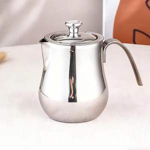 Cafetera Árabe de Acero Inoxidable Dallah, Tetera Metálica con Acabado Espejo, Doble Pared, Silbato, Portátil, para Servir - Product Image 4