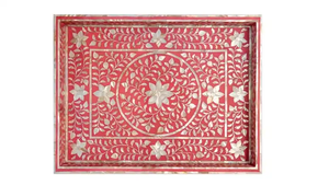 Art Deco Floral Design Bone Resin Mother of Pearl Inlay Handicraft <b>Microwave</b> Safe Dining Table Decorative Bead Rope FAIZA CRAFT - Product Image 5
