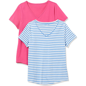 Camisetas de Manga Corta con Cuello en V para Mujer, Corte Ajustado, 100% Poliéster, Cómodas para Toda Temporada, Lisas para Sublimación Personalizada, Pakistán - Product Image 6