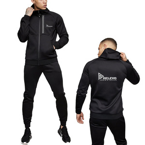 Sudadera con capucha de poliéster para hombre OEM con cremallera completa |   Chaqueta Deportiva para Exteriores, Lisa, con Logotipo Personalizado - Product Image 6