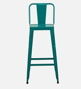 Becky Contemporary PU <b>Leather</b> Metal Bar <b>Stool</b> Turquoise Color Modern Industrial Counter Height <b>Kitchen</b> Bar Furniture Powder - Product Image 4