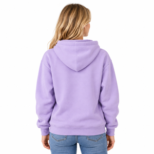 Sweat à capuche vintage lavande pour femme, motif universitaire, avec poche avant, idéal pour l'hiver, tenue de campus, vente en gros OEM ODM - Product Image 6