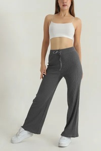 EVERGLOW Women's Mid Waist Straight Pants 100% <b>Silk</b> Canvas Fabric Breathable Eco-Friendly Waterproof Drawstring Closure Full - Product Image 3