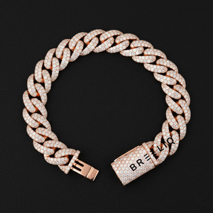 Bracelet cubain à deux rangs de 13 mm en argent sterling 925 avec diamants VVS cultivés en laboratoire, style Miami – Grande Vente - Product Image 5