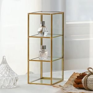 Elegant Metal And Glass Jewelry <b>Box</b> <b>With</b> <b>Lid</b> For Storing Jewelry Items Safely And Enhancing Home <b>Decoration</b> Style - Product Image 1