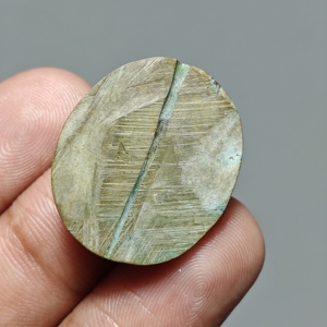 Turquoise naturelle du Hubei, cabochon ovale, pierre précieuse turquoise pour la fabrication de bijoux, 26x22x6 mm. 22 Ct. E644 - Product Image 4