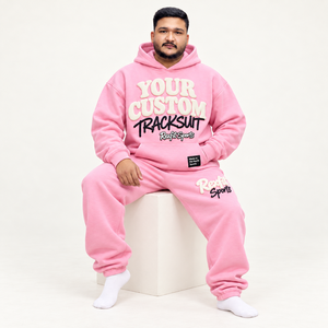 Ensemble de survêtement unisexe personnalisé en molleton avec impression en relief, sweat-shirt à capuche et pantalon de jogging, style streetwear décontracté, ensemble deux pièces assorti pour l'hiver, OEM - Product Image 1