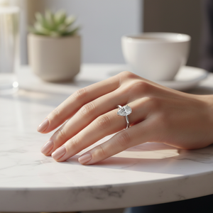 Anillo Solitario Moderno de Oro Blanco de 14K con Diamante Cultivado en Laboratorio de Corte Pera de 1-5 CT, Color E, Claridad VS2, Certificado IGI, para Mujer - Product Image 3