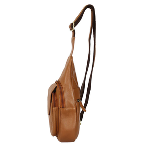 Brown Leather Women <b>Sling</b> Bag Stylish Crossbody Chest <b>Shoulder</b> Backpack for Women with Multiple Compartmens - Product Image 3