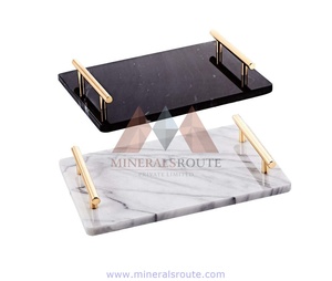 Prix d'usine OEM & ODM Plateau en marbre onyx personnalisé Plateaux de service alimentaires de haute qualité et de couleur unie les plus vendus - Product Image 2