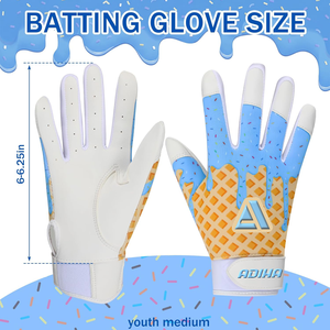 Unisex Professional Customized Logo Design Genuine Soft Cabretta Leather Batting Gloves <b>Hook</b> Loop Closure Wrist Support - Product Image 2