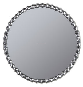 Modern Designer Round <b>Wave</b> Aluminum Metal Frame Wall <b>Mirror</b> Home Decor Bathroom Bedroom Mounted Decorative Style - Product Image 3