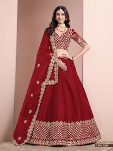 Lehenga Choli Moderne en Soie Artificielle avec Blouse pour Mariages, Diwali et Soirées - Modèle Longueur au Sol - Product Image 4