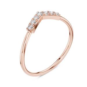 Anillo creativo de moissanita con corte redondo en forma de V, plata 925, chapado en oro amarillo original para mujer, regalo de joyería para parejas - Product Image 2