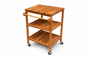 Carrito de Bar Nomad Premium de Madera de Acacia – Isla de Cocina Rodante Moderna de 3 Niveles y Soporte de Almacenamiento Utilitario para Uso Doméstico - Product Image 2