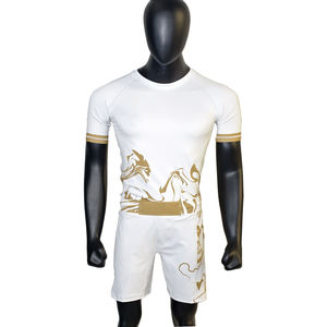 Ensemble Rashguard de Compression Haut de Gamme pour Hommes Jiu Jitsu MMA BJJ Imprimé Personnalisé Court Écologique UPF50+ Respirant Séchage Rapide Extensible - Product Image 1