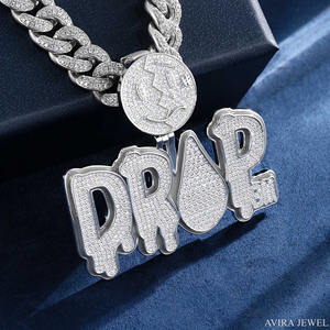 Colgante Hip Hop de Moissanita VVS, Plata de Ley 925 Sólida, Acabado en Oro Amarillo y Oro Rosa de Dos Tonos, Sin Níquel, Sin Plomo, Amuleto de Lujo - Product Image 1