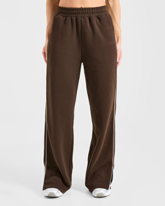 <b>Women</b> Brown Cotton <b>Tracksuit</b> Set Full Length Sweatpants Hoodie Casual Loose Fit Solid Color Autumn Breathable - Product Image 5
