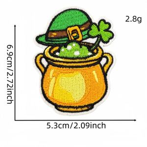 Écusson brodé personnalisé en tissu, logo d'usine, applique en chenille thermocollante pour vêtements, sacs, casquettes, chapeaux, articles vestimentaires - Product Image 1