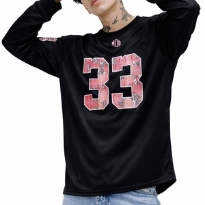 Camiseta Premium para Hombre, Manga Larga, Malla Transpirable, Diseño de Mármol Rosa con Número, Estilo Urbano, Ligera, Fabricante OEM al por Mayor - Product Image 3