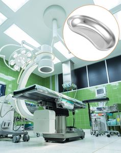 Bandeja renal profesional de 8 pulgadas, cuenco para vómitos con forma de riñón, cuenco para vómitos reutilizable de metal, plato renal de metal, aprobado por ISO - Product Image 6