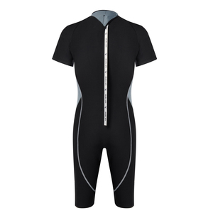 Combinaison de surf en néoprène 3 mm pour homme, à logo imprimé sur le devant, manches courtes, imperméable, respirante, doublure en coton, fermeture éclair dorsale, col montant - Product Image 3