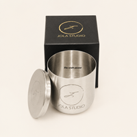 Fournisseur direct d'usine, pot à bougie minimaliste en acier inoxydable avec couvercle hermétique, récipient à bougie en métal vide pour bougie en cire de soja DIY