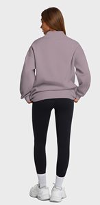 Sweat-shirt à col roulé surdimensionné pour femmes, pull à manches longues, sweat-shirt à capuche, vente en gros OEM - Product Image 3